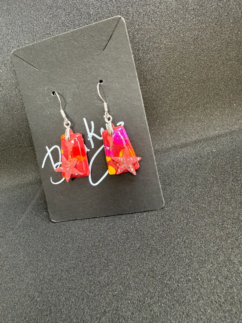 Pendientes artesanales de arcilla, pieza 8
