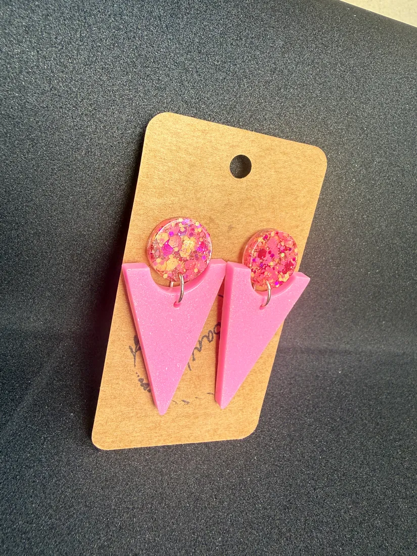 Pendientes artesanales de arcilla, pieza 9