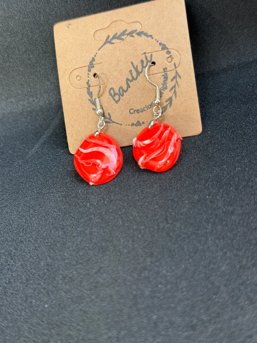 Pendientes artesanales de arcilla, pieza 34